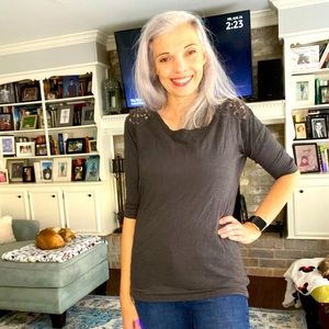 Small American Eagle top in dark gray